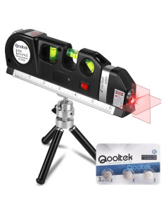 Nivel Láser Qooltek Multifuncional con Trípode y Cinta Métrica 2.44m