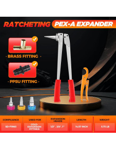Kit de Herramientas de Expansión PEX Saker SD-F1960 - 3 Cabezas 2