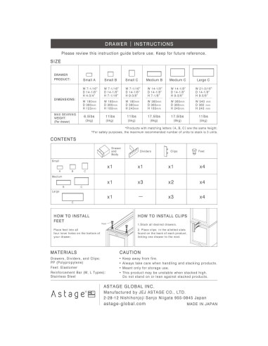 Organizador de Cajones Pequeño A ASTAGE Negro Modular