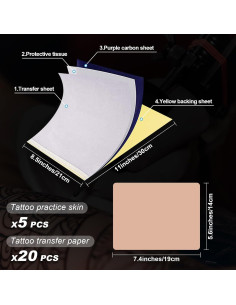 Kit de Pieles de Práctica de Tatuaje 3MM Autdor 25Pcs 2