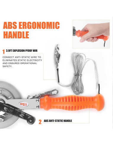 Cinta de Medición de Aceite Cekegon 5m Plomada Latón 560g