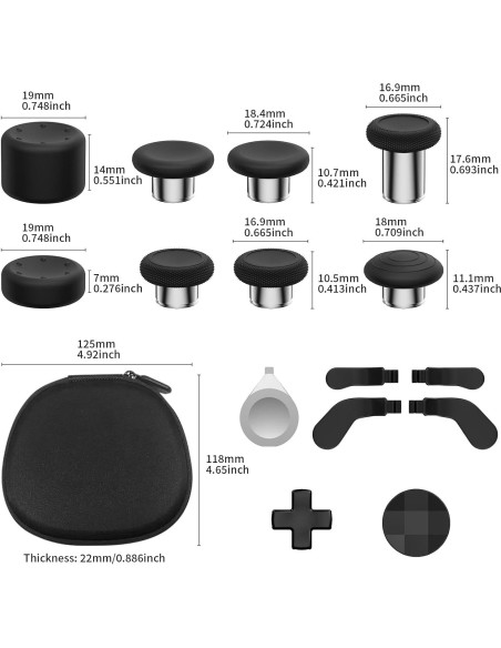 Kit de Reemplazo Joysticks Metálicos Charm Focus 16-en-1 Xbox Elite 2