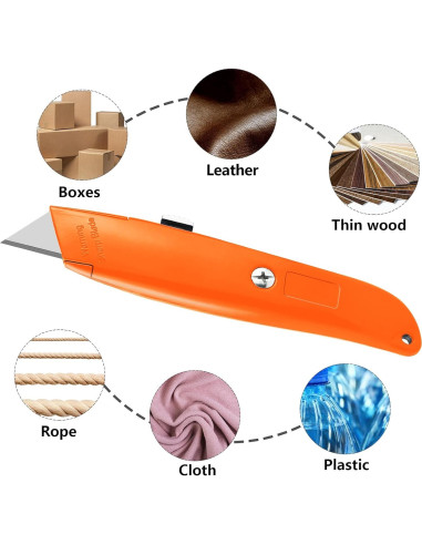 Cuchillo Utilitario Retráctil DIYSELF 2 Pack Naranja 15.24 cm