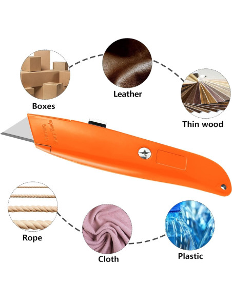 Cuchillo Utilitario Retráctil DIYSELF 2 Pack Naranja 15.24 cm