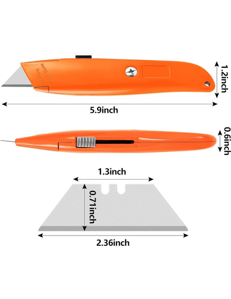 Cuchillo Utilitario Retráctil DIYSELF 2 Pack Naranja 15.24 cm