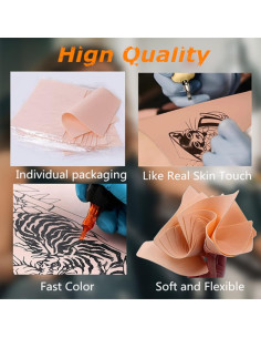 Piel Falsa para Tatuaje Yuelong 10 Piezas Doble Cara 18.8x14.2cm 2