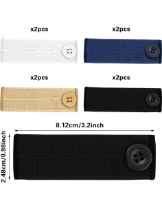 Extensores de Cintura Ajustables Larrel 8PCS para Pantalones 2
