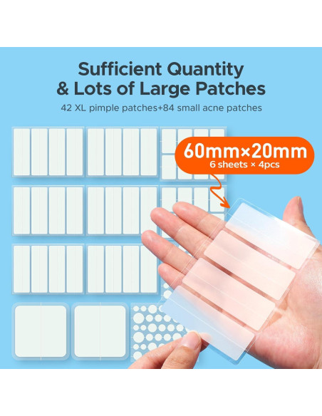 Parches para Acné TKTK - 126 Parches Hidrocoloides XL Parches para Acné TKTK - 126 Parches Hidrocoloides XL