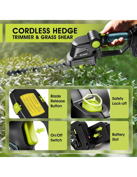 Cortadora de Setos Inalámbrica Saker 20V con Batería 1.77kg