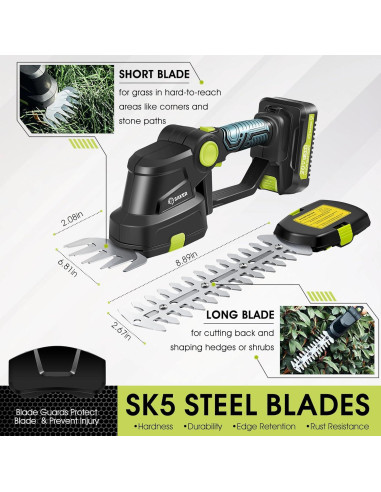 Cortadora de Setos Inalámbrica Saker 20V con Batería 1.77kg