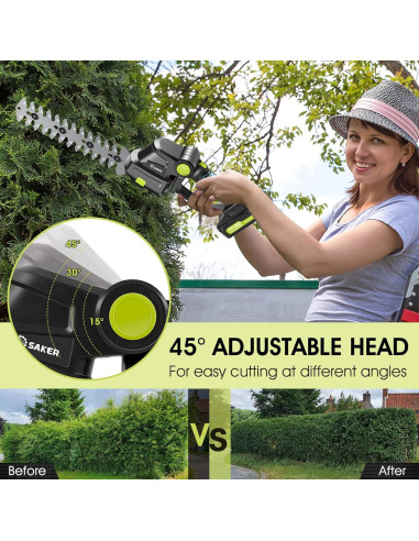 Cortadora de Setos Inalámbrica Saker 20V con Batería 1.77kg
