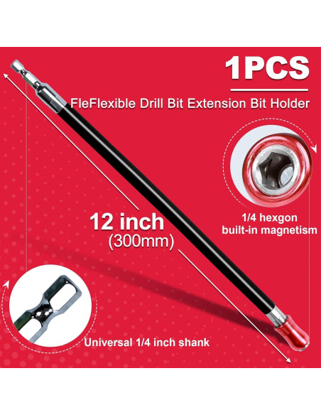 Soporte de Broca Flexible 300mm GEINXURN Eje Magnético Soporte de Broca Flexible 300mm GEINXURN Eje Magnético