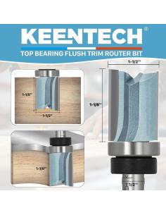 Broca de Router KEENTECH 1/2" Eje 28.58 mm Diámetro 2