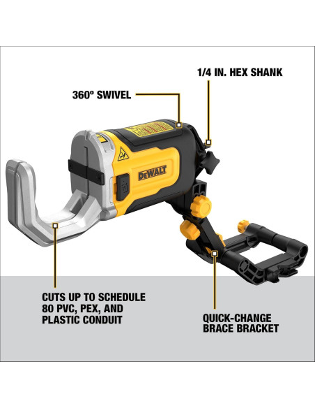Cortador de PVC/PEX DEWALT DCE501B 20V MAX Inalámbrico 3 Velocidades Cortador de PVC/PEX DEWALT DCE501B 20V MAX Inalámbrico 3 Velocidades