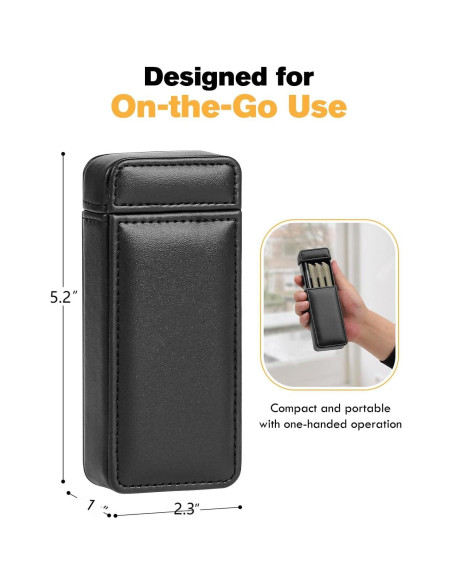 Estuche para Cigarrillos OZCHIN Negro 4 Compartimentos Cuero PU