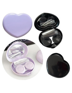 Estuche de Lentes de Contacto Corazón 2 Piezas con Espejo