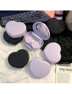 Estuche de Lentes de Contacto Corazón 2 Piezas con Espejo 2