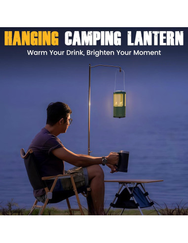 Soporte de Linterna para Velas Reales YOBME Verde - Resistente al Viento