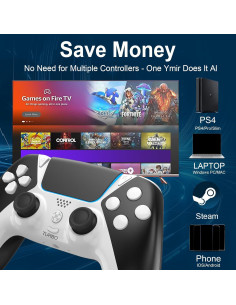 Controlador Inalámbrico Enstixsm para PC y PS4 con Paletas 2