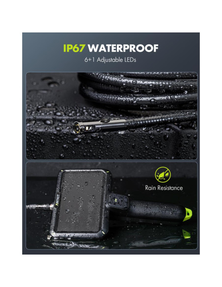 Cámara Endoscópica Anykit 5.03m con Luz y Pantalla IPS 6"