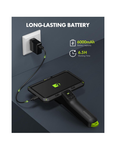 Cámara Endoscópica Anykit 5.03m con Luz y Pantalla IPS 6"