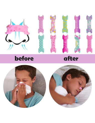 Tiras Nasales para Niños CMINAUS 40 Piezas Dibujos Animados