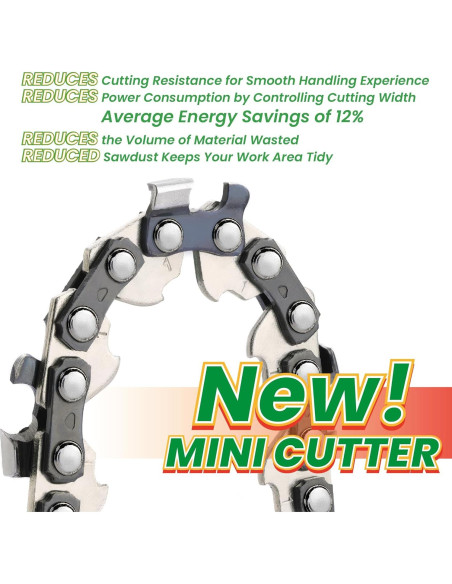 Cadena de Motosierra Mini Cortadora Byane 4" 1/4"LP .043 28 Eslabones