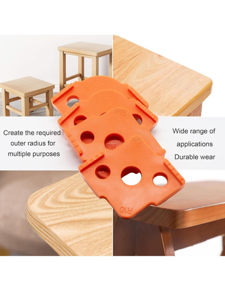 Plantillas de Router de Esquinas HXLPAY - 4 Paquetes R5 a R40