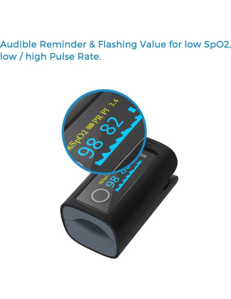 Oxímetro de Pulso Bluetooth Wellue PC-60FW, Medidor de O2