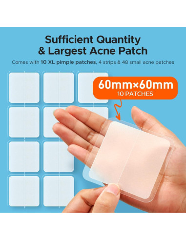 Parches para Granos XL TKTK 60 mm Hidrocoloide 62 Piezas