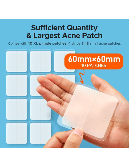 Parches para Granos XL TKTK 60 mm Hidrocoloide 62 Piezas