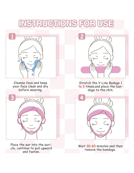 Correa Facial Reutilizable Dimeho Rosa 57x9cm Reductora de Papada