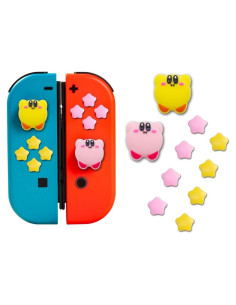 Tapas de Botones D-Pad Silicona PERFECTSIGHT para Switch - Rosa y Amarillo