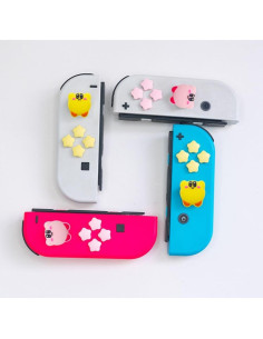 Tapas de Botones D-Pad Silicona PERFECTSIGHT para Switch - Rosa y Amarillo 2