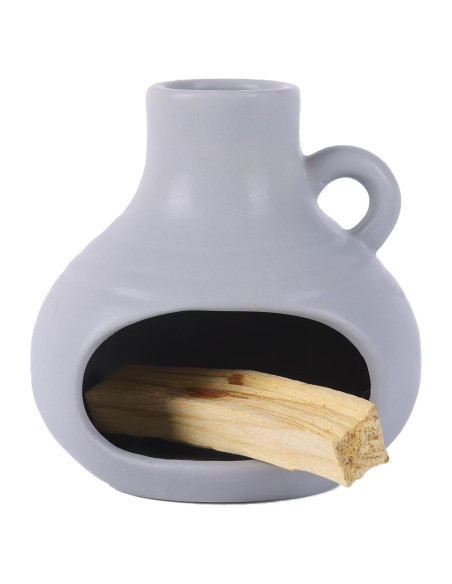 Soporte para Palo Santo y Salvia Cerámica Suruim Gris 12.7cm