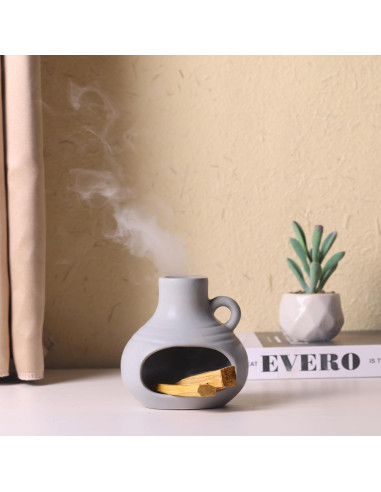 Soporte para Palo Santo y Salvia Cerámica Suruim Gris 12.7cm
