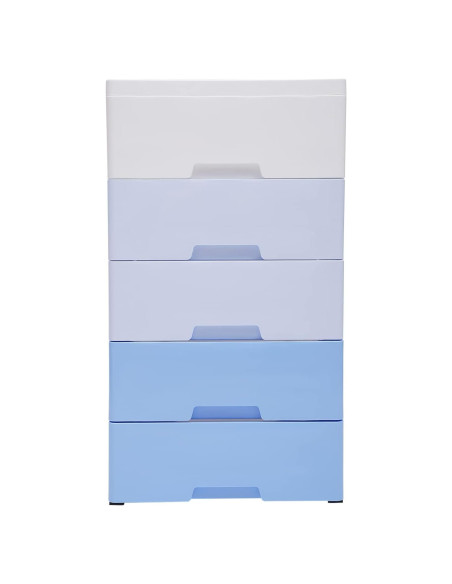 Cómoda de Plástico Lzerahera 5 Cajones Azul Gradiente 80cm