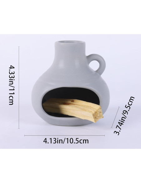 Soporte para Palo Santo y Salvia Cerámica Suruim Gris 12.7cm