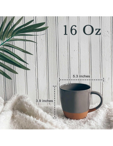 Juego de 4 Tazas de Latte Grande MORA Cerámica 0.47L Apta Microondas