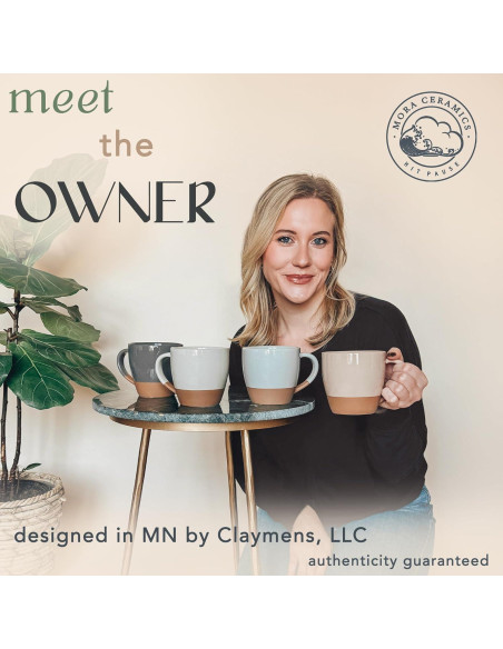 Juego de 4 Tazas de Latte Grande MORA Cerámica 0.47L Apta Microondas