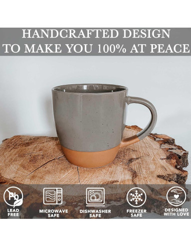 Juego de 4 Tazas de Latte Grande MORA Cerámica 0.47L Apta Microondas