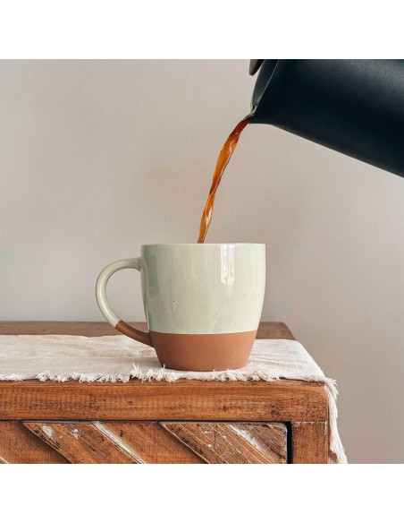 Juego de 4 Tazas de Latte Grande MORA Cerámica 0.47L Apta Microondas