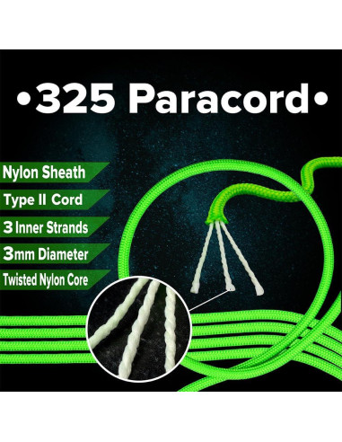 Cuerda Paracord Planet 325 Nylon 3mm 3m Púrpura Ácido
