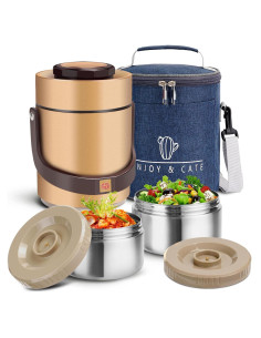 Termo de Acero Inoxidable 1.5L Pawovdeq Boca Ancha Dorado