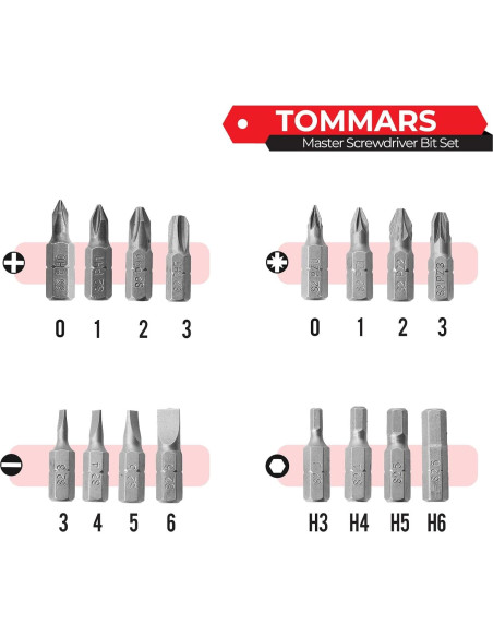 Juego de 102 Piezas de Puntas de Destornillador TOMMARS S2
