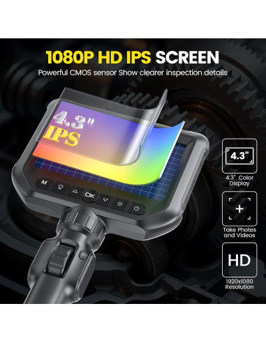 Cámara de Inspección Articulada GODIAG 1.01m con Luz LED