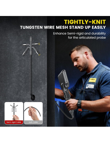 Cámara de Inspección Articulada GODIAG 1.01m con Luz LED