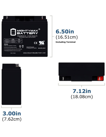 Batería Mighty Max 12V 18AH SLA para cortadora Black Decker Batería Mighty Max 12V 18AH SLA para cortadora Black Decker