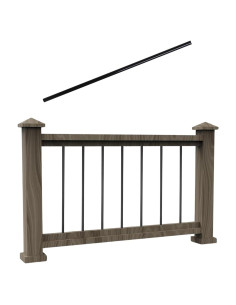 Balustres de Aluminio Redondos Deck Vista 35 Piezas 76.2 cm Negro