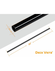 Balustres de Aluminio Redondos Deck Vista 35 Piezas 76.2 cm Negro 2
